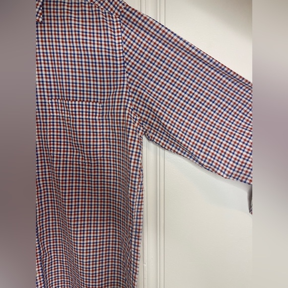 Hartford men’s red, white & blue check button down shirt, men’s medium - Picture 7 of 7